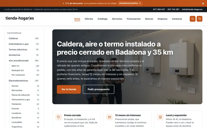 Web de tienda-hogar.es, tienda online de artículos para el hogar
